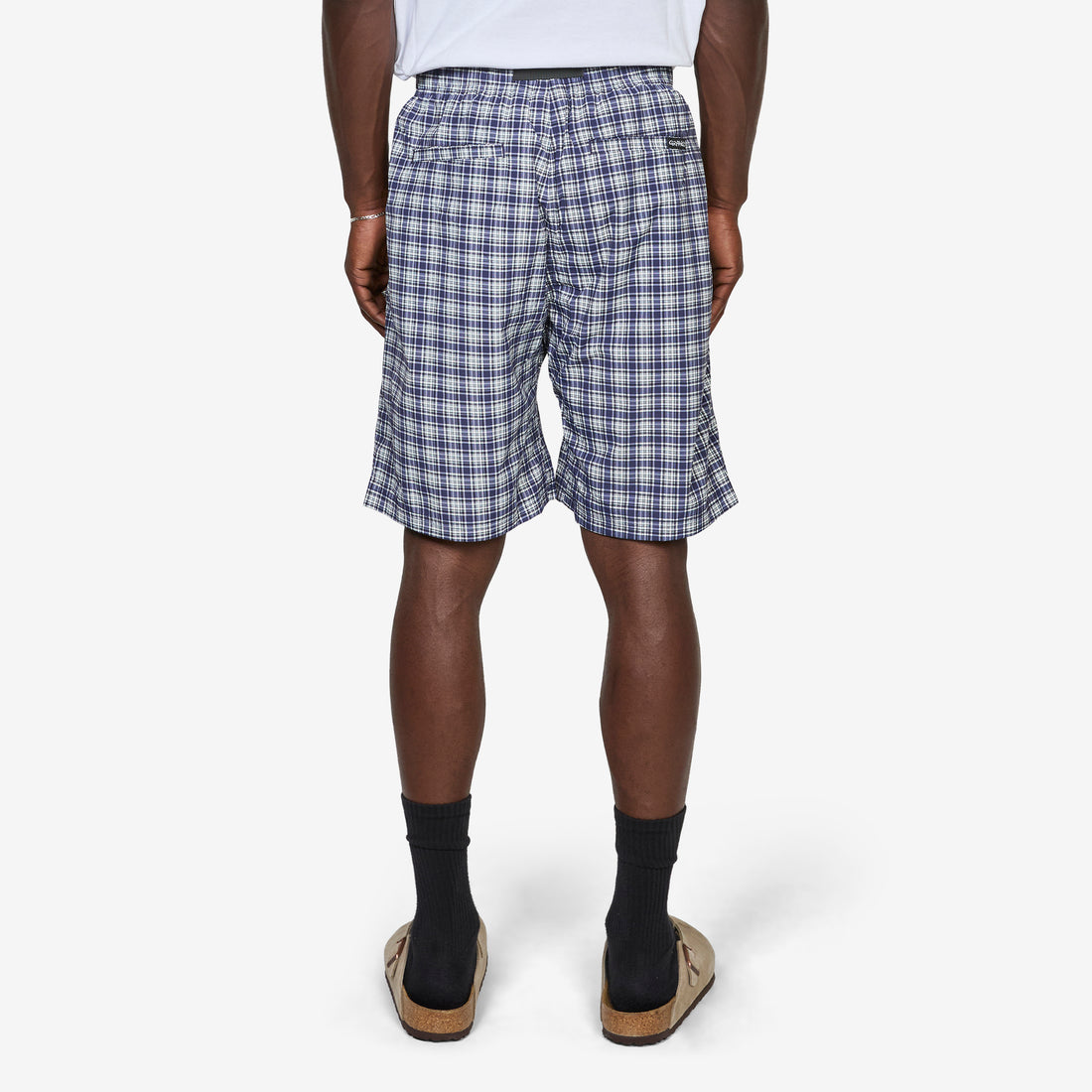 Checkered Shell Short Navy Check Shorts