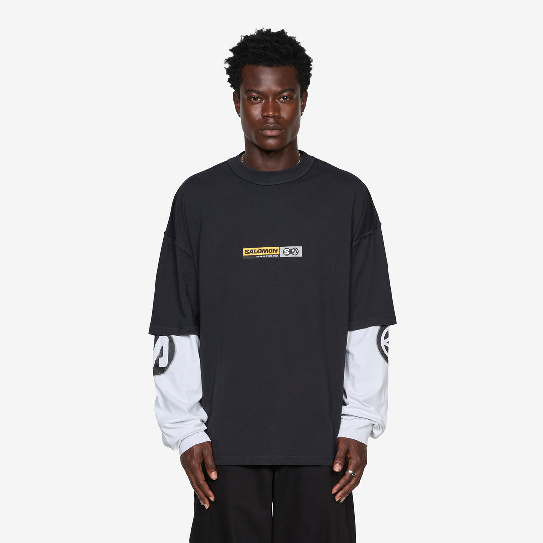 Slam Jam x Longsleeve T-Shirt Deep Black | White Tees