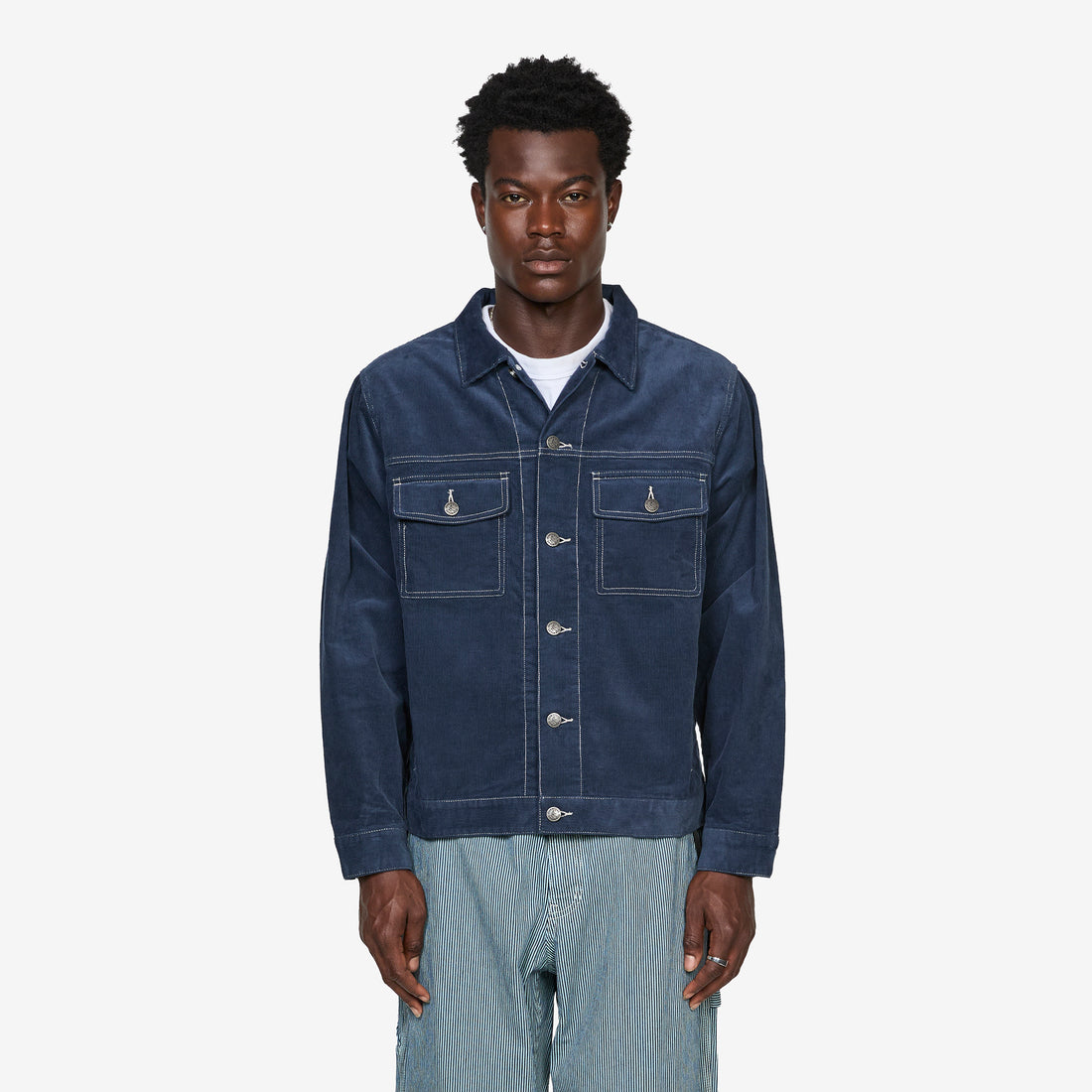 Corduroy Trucker Jacket Navy Jackets