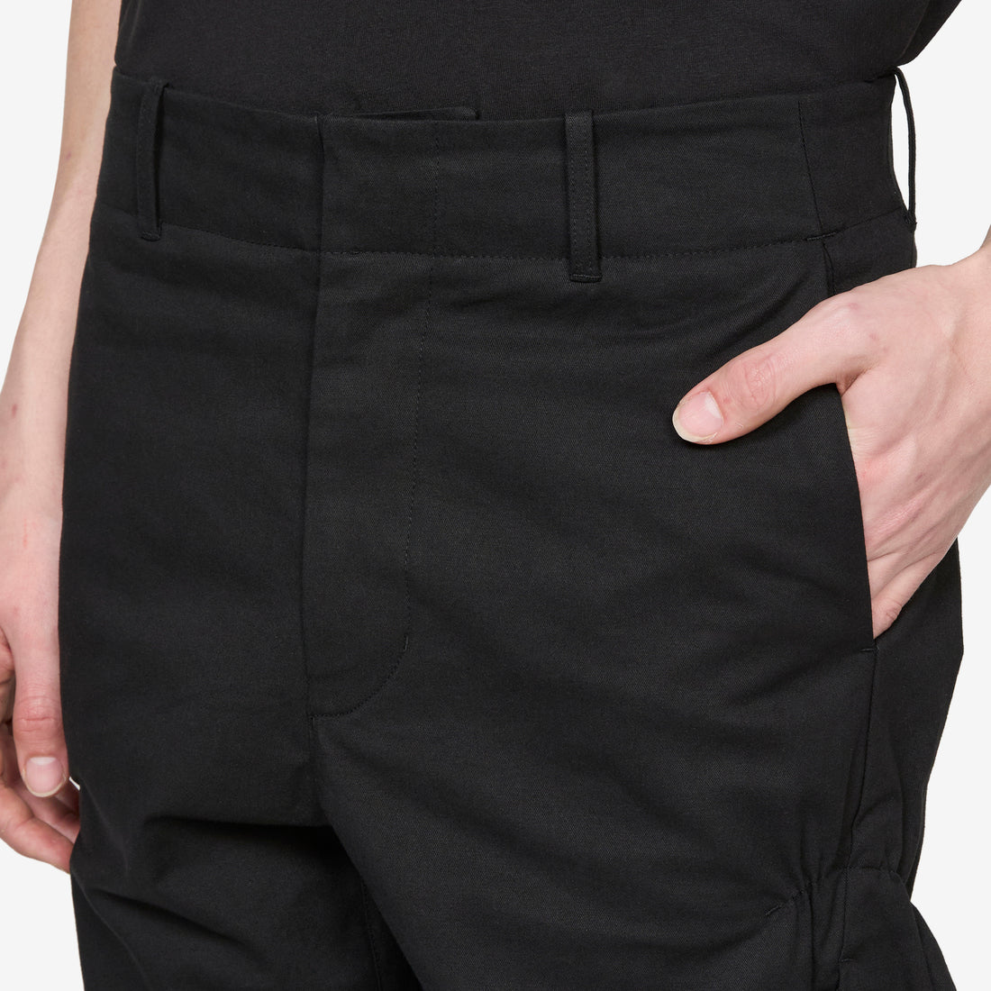 Shirring Pants Black Pants