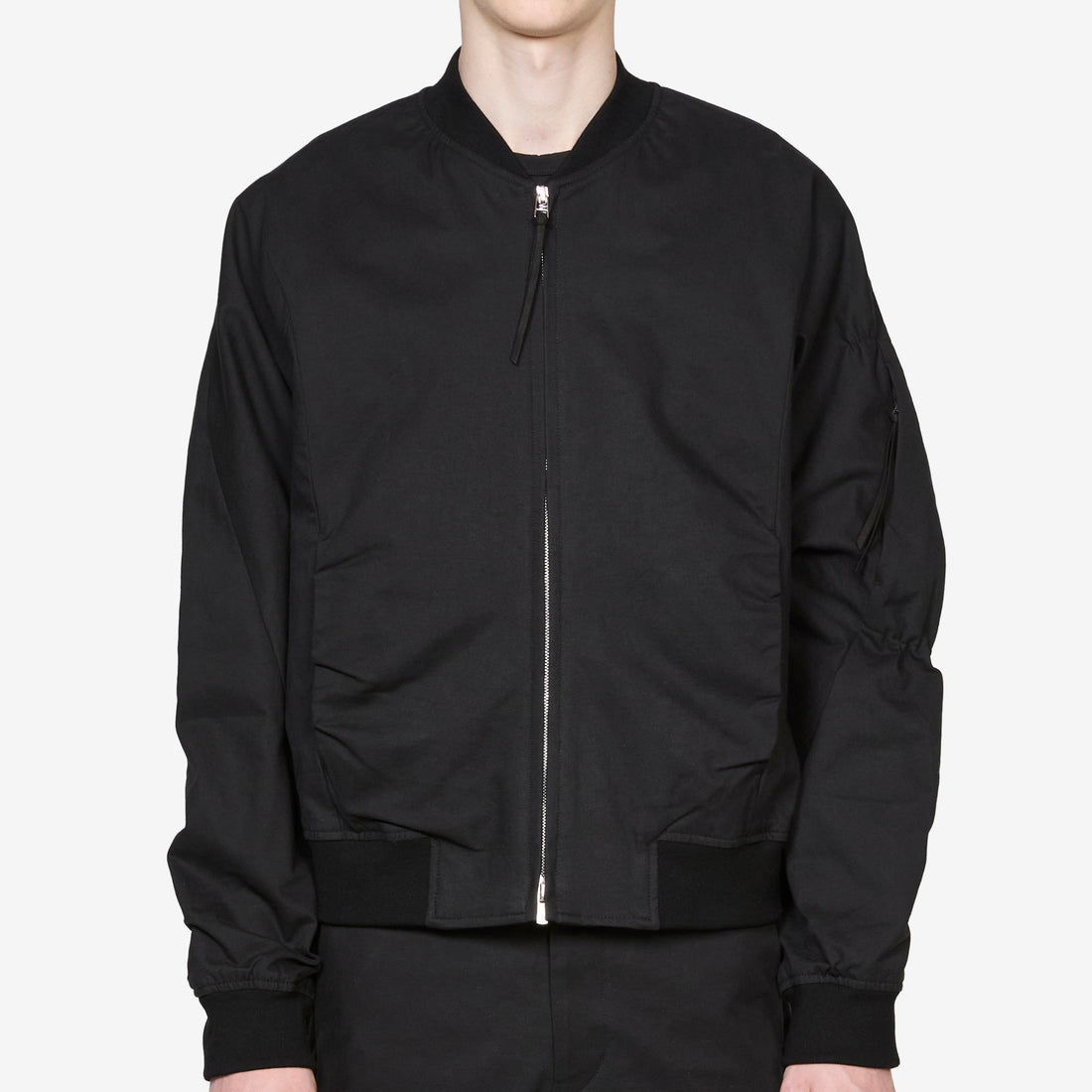 Shirring Bomber Black Jackets