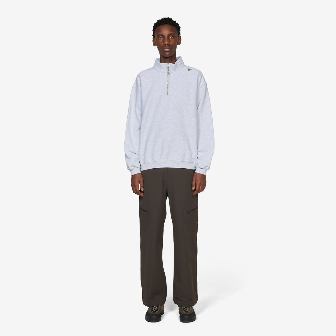 Logo Half Zip Sweater Light Grey Jumpers