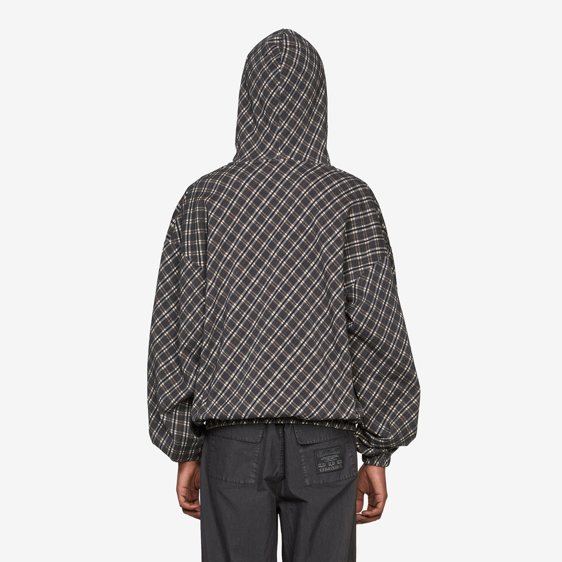 Plaid Masked Hoodie Brown Jumpers