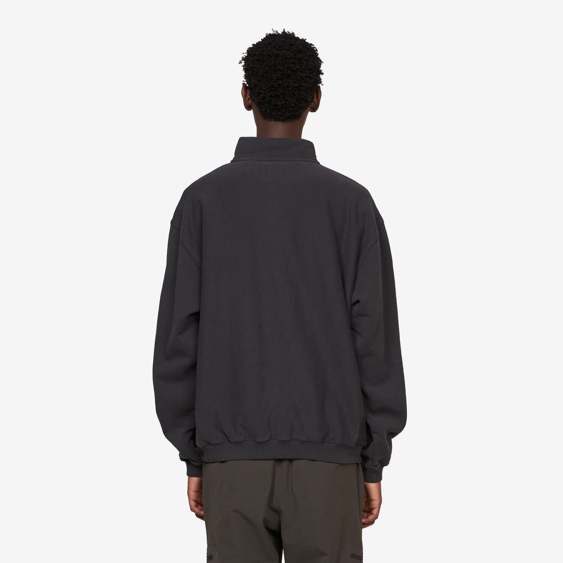 Logo Half Zip Sweater Washed Black Jumpers