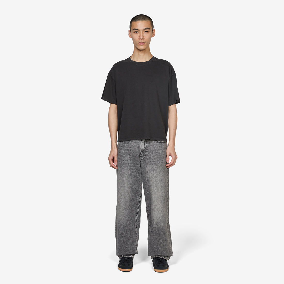 Boxy T-Shirt Garment Dye Jet Black Tees