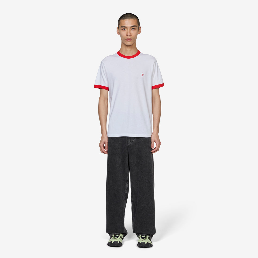 Ringer T-Shirt White | Red Tees