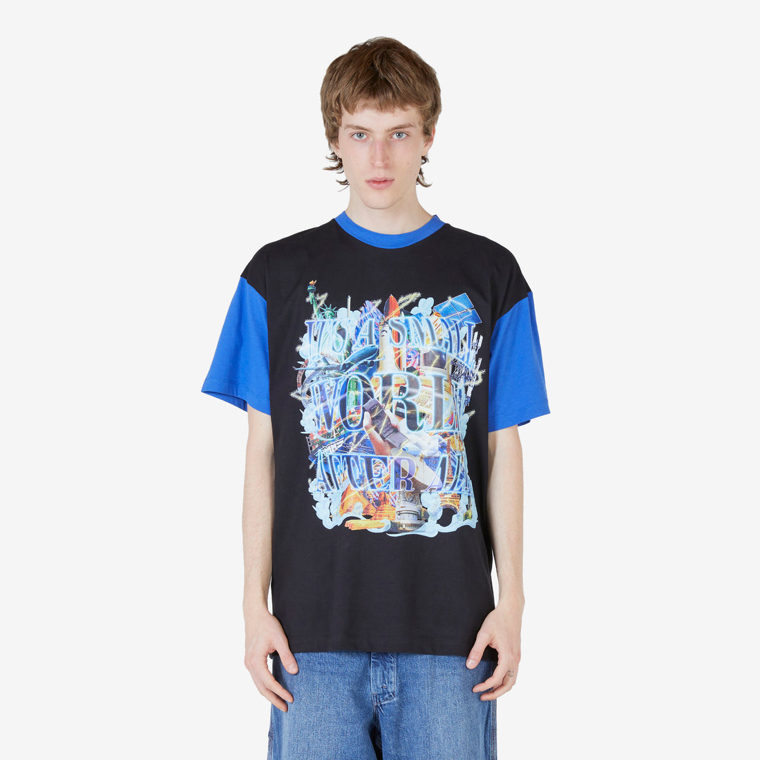 Unisex Small World Graphic T-Shirt Black Tees