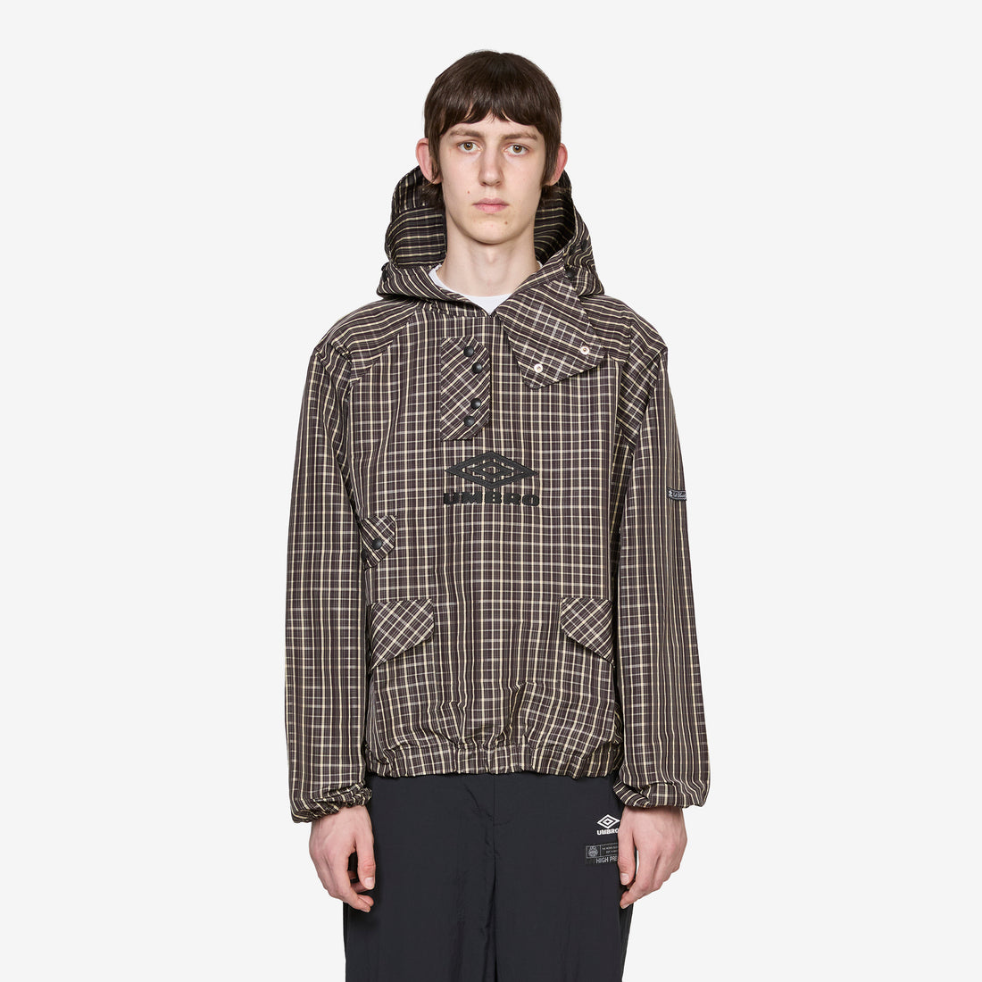 Check Smock Anorak Beige | Dark Brown Jackets