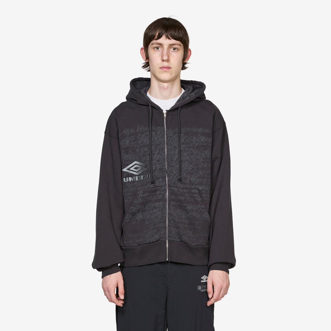 Compact Masked Zip Hoodie Washed Black Jumpers