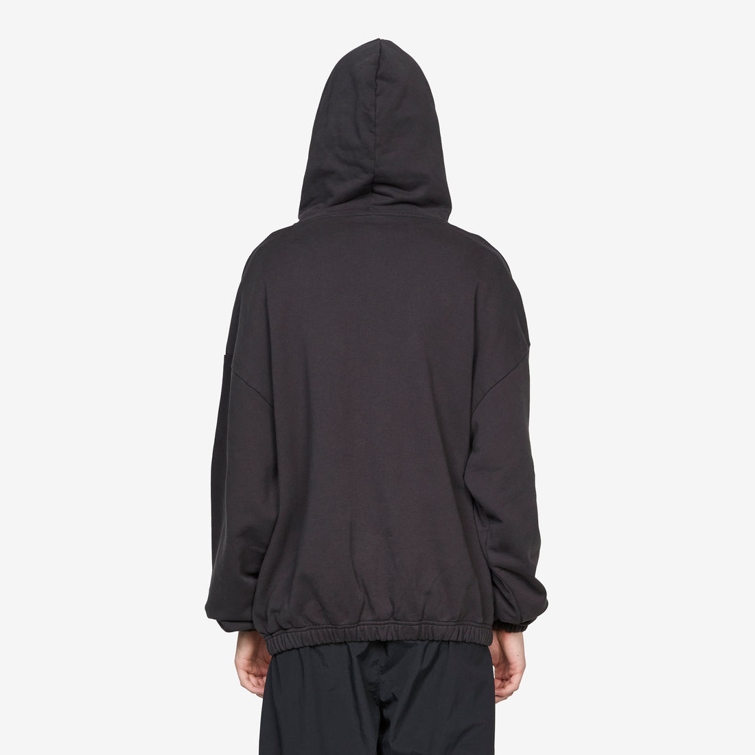 Compact Masked Zip Hoodie Washed Black Jumpers