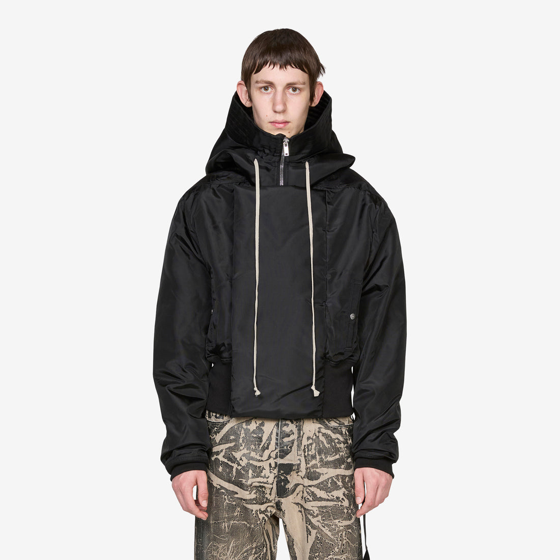 Cropped Alice Parka Black Nylon Canvas Jackets