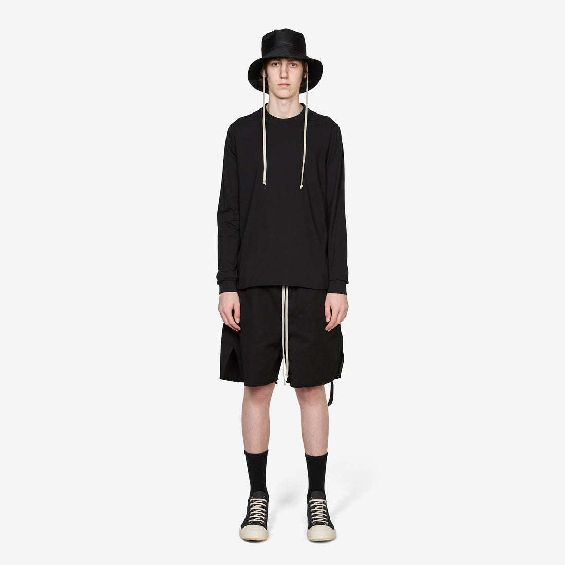 Temple Crewneck Sweat Black Medium Weight Cotton Jersey Jumpers