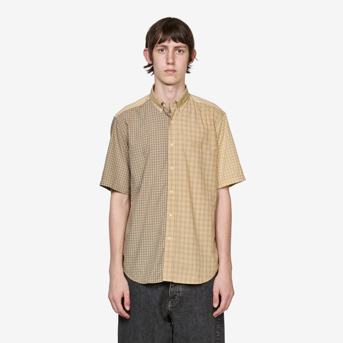 Patchwork Shirt Beige Shirts