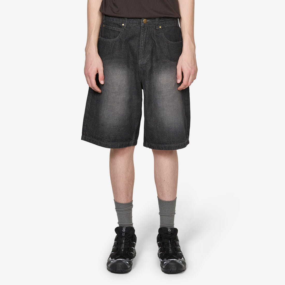 Scorpion Stitch Denim Shorts Slub Black Shorts