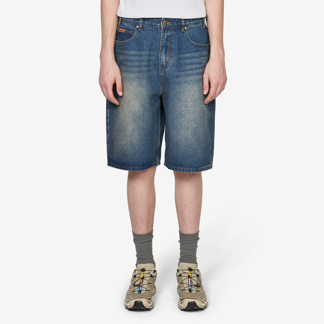 Baggy Denim Shorts Distressed Indigo Shorts