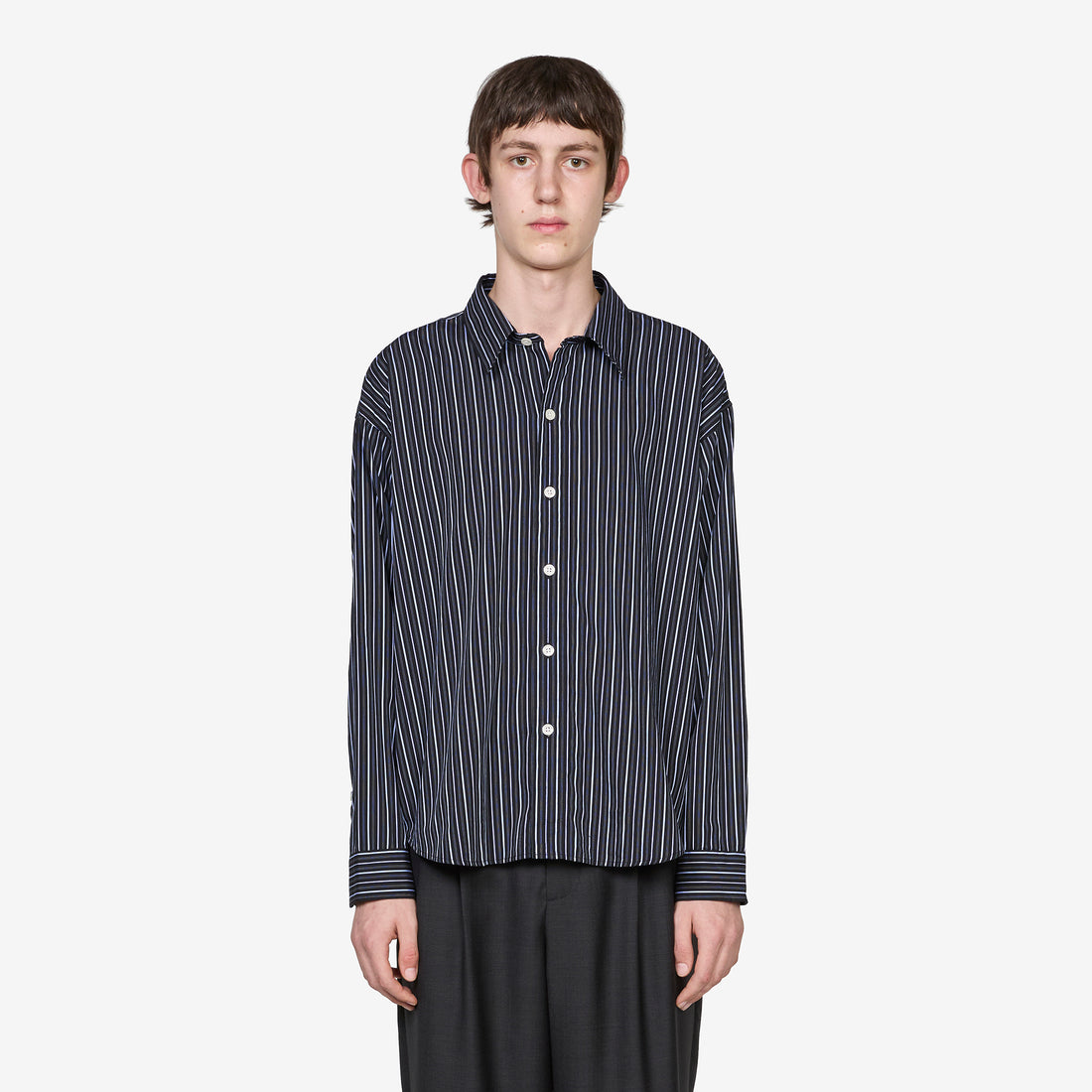 Exact Shirt Black Office Stripe Shirts