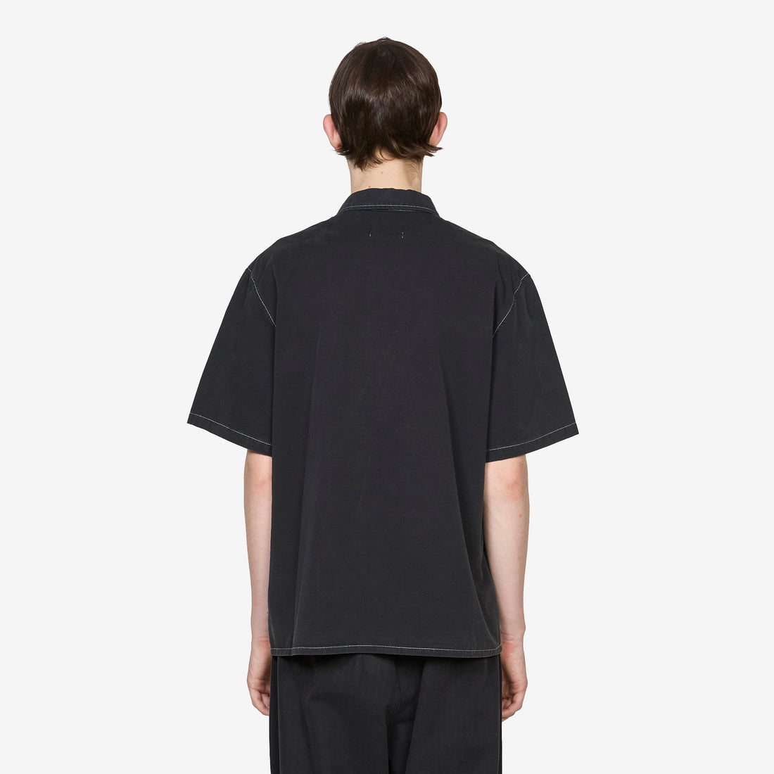 Contrast Stitch Shirt Washed Black Shirts