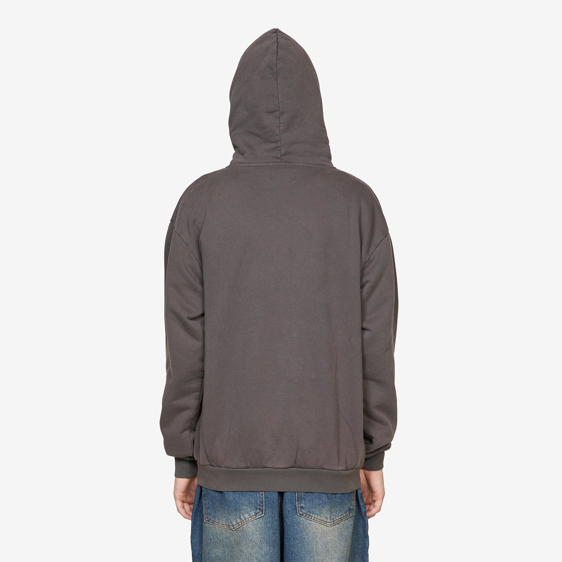 Drill Pullover Hood Washed Dark Grey Jumpers