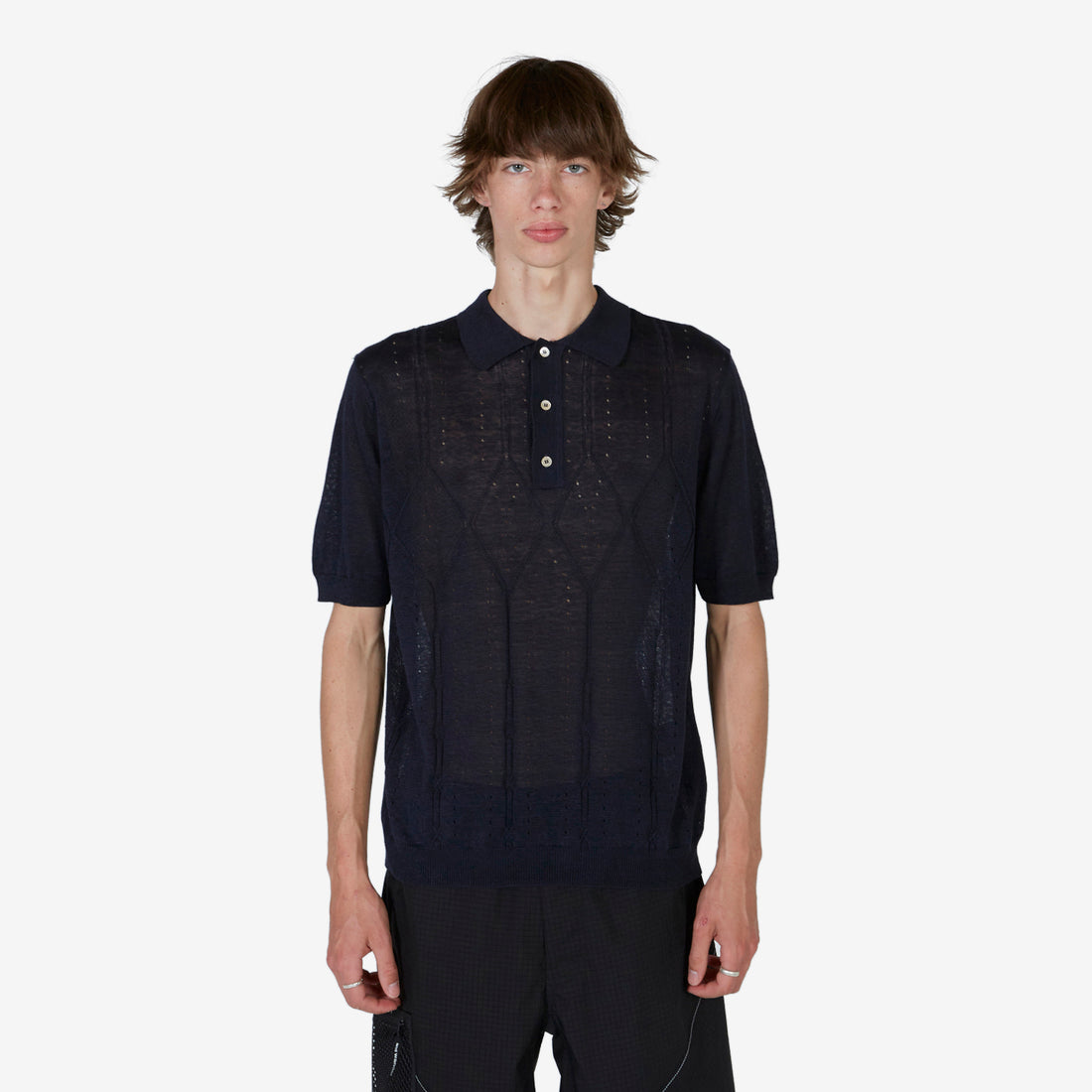 Ferrini Knit Polo Darkest Navy Shirts