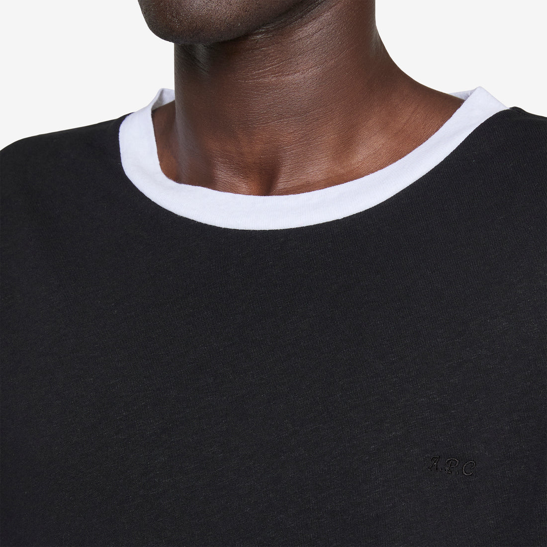 Contrast Trim T-Shirt Black Tees