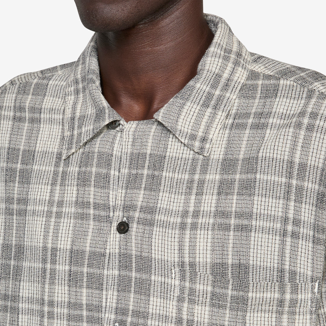 Wave Shirt Black Ecru Mini Check Shirts