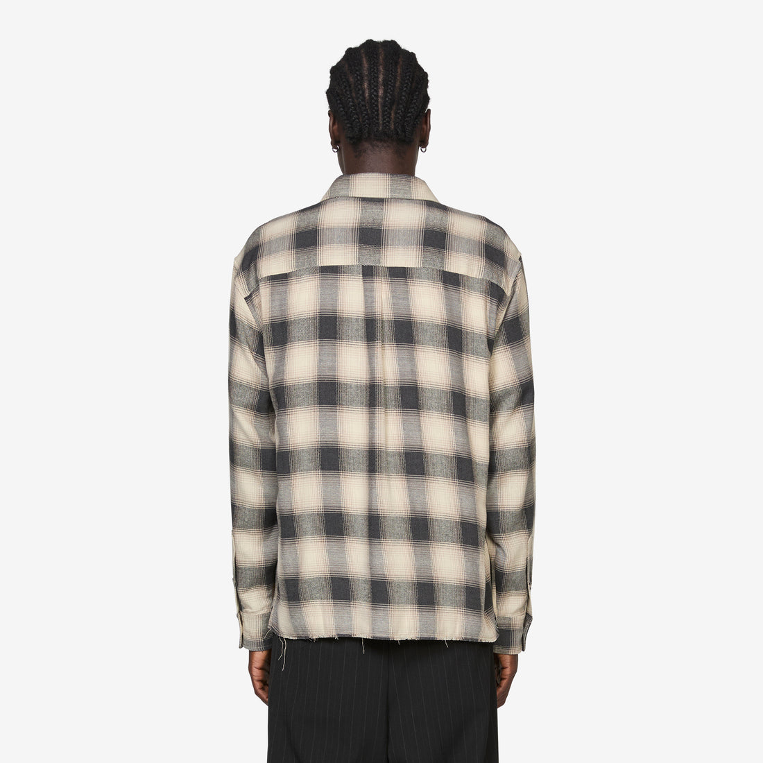 Hold Longsleeve Shirt Cream | Navy Plaid Shirts