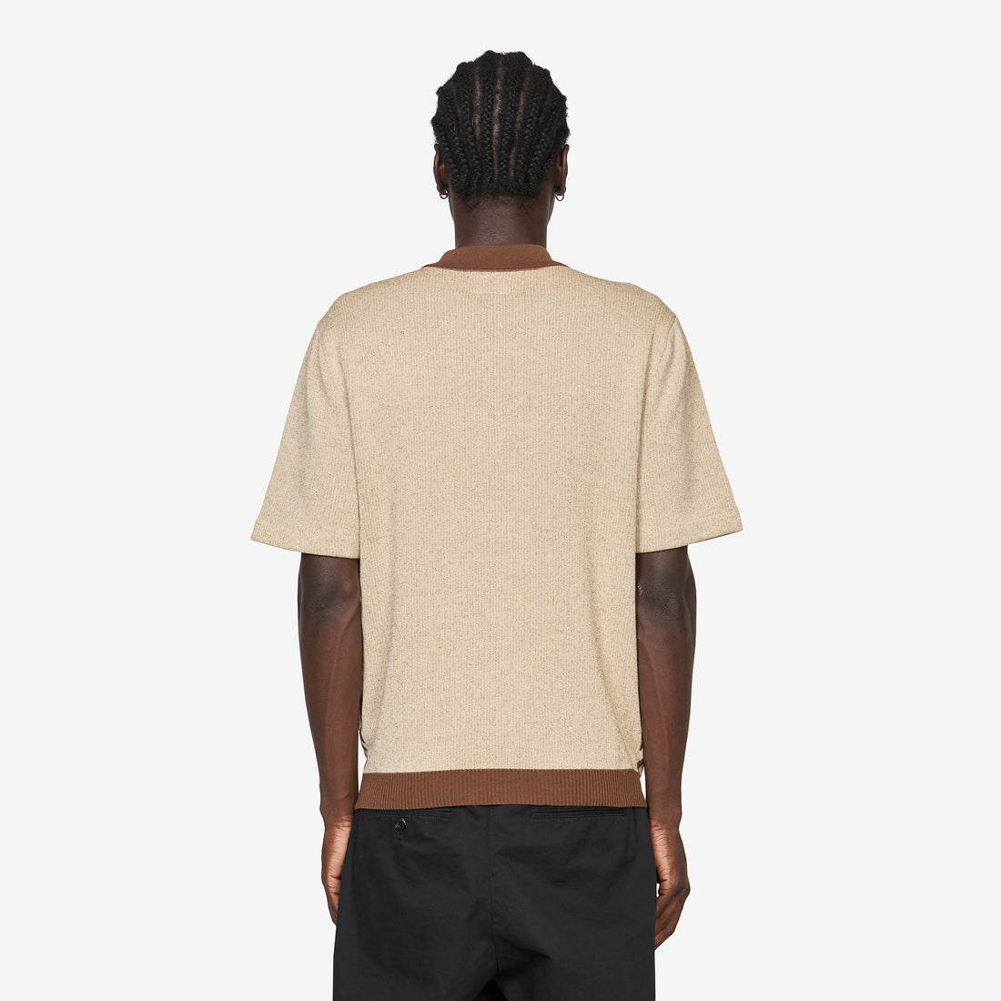 Half Zip Knit Polo Animal Jacquard Giraffe Shirts