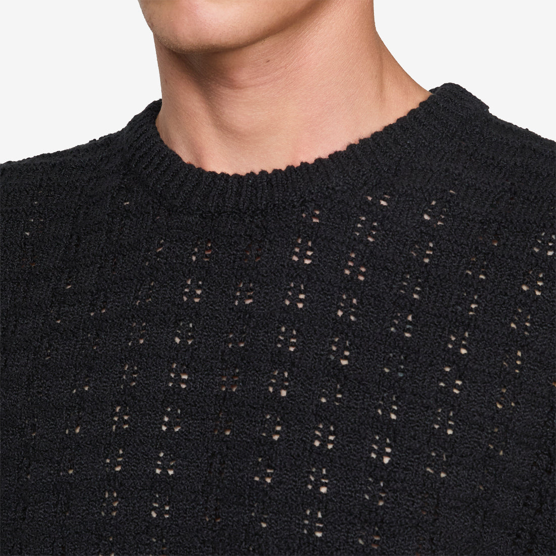Tembe Knit Vest Black Cotton Boucle Jumpers