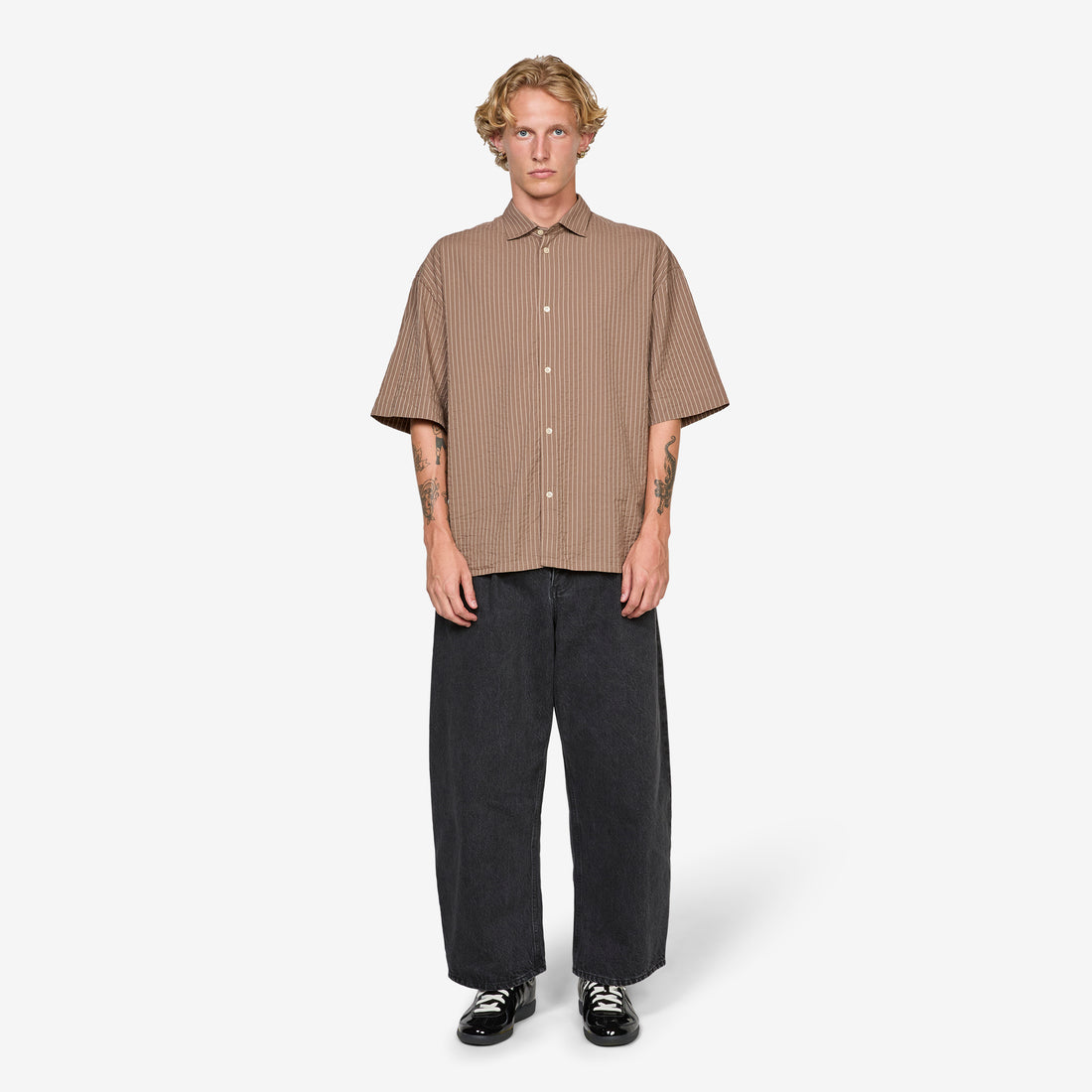 Bantu Shirt Cocoa Seersucker Stripe Shirts