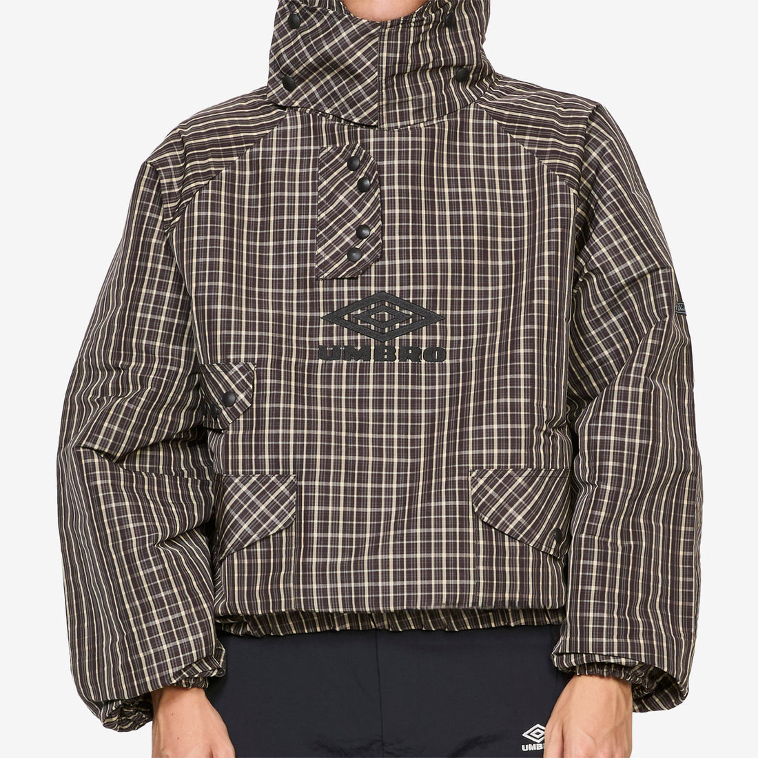 Check Smock Anorak Beige | Dark Brown Jackets