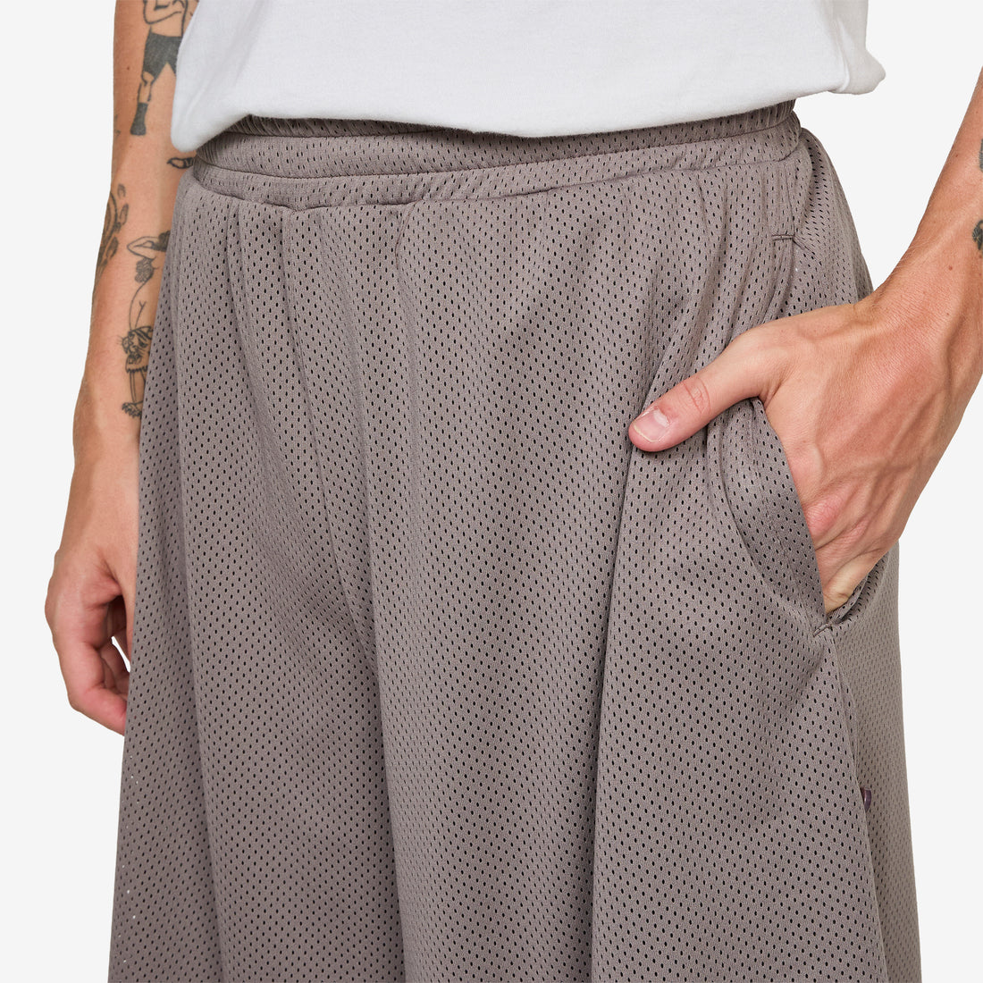 Paris 3/4 Mesh Basketball Short Grey Shorts