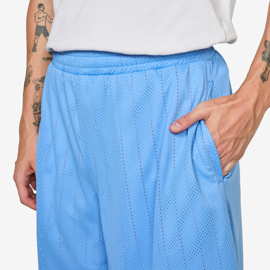Paris 3/4 Mesh Basketball Short Sky Blue Shorts