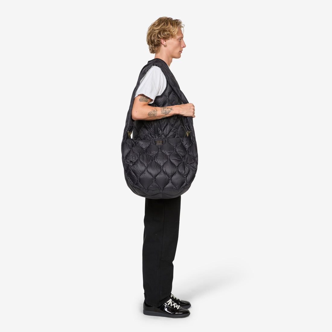 Military Banana Shoulder Down Bag (L) Black Bags