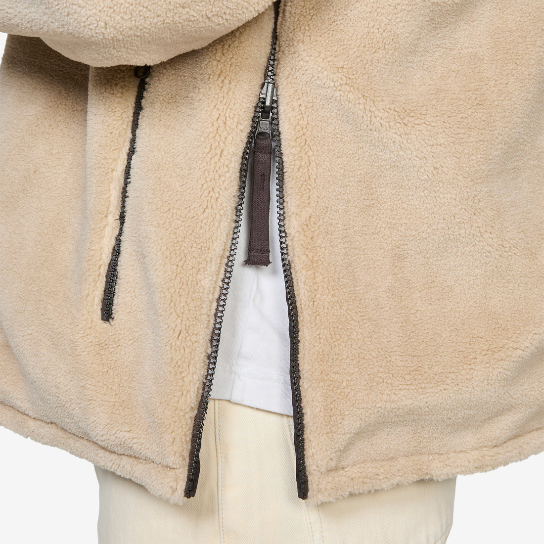 Military Reversible Down Boa Hi Neck Jacket Dark Choco | Beige Jackets