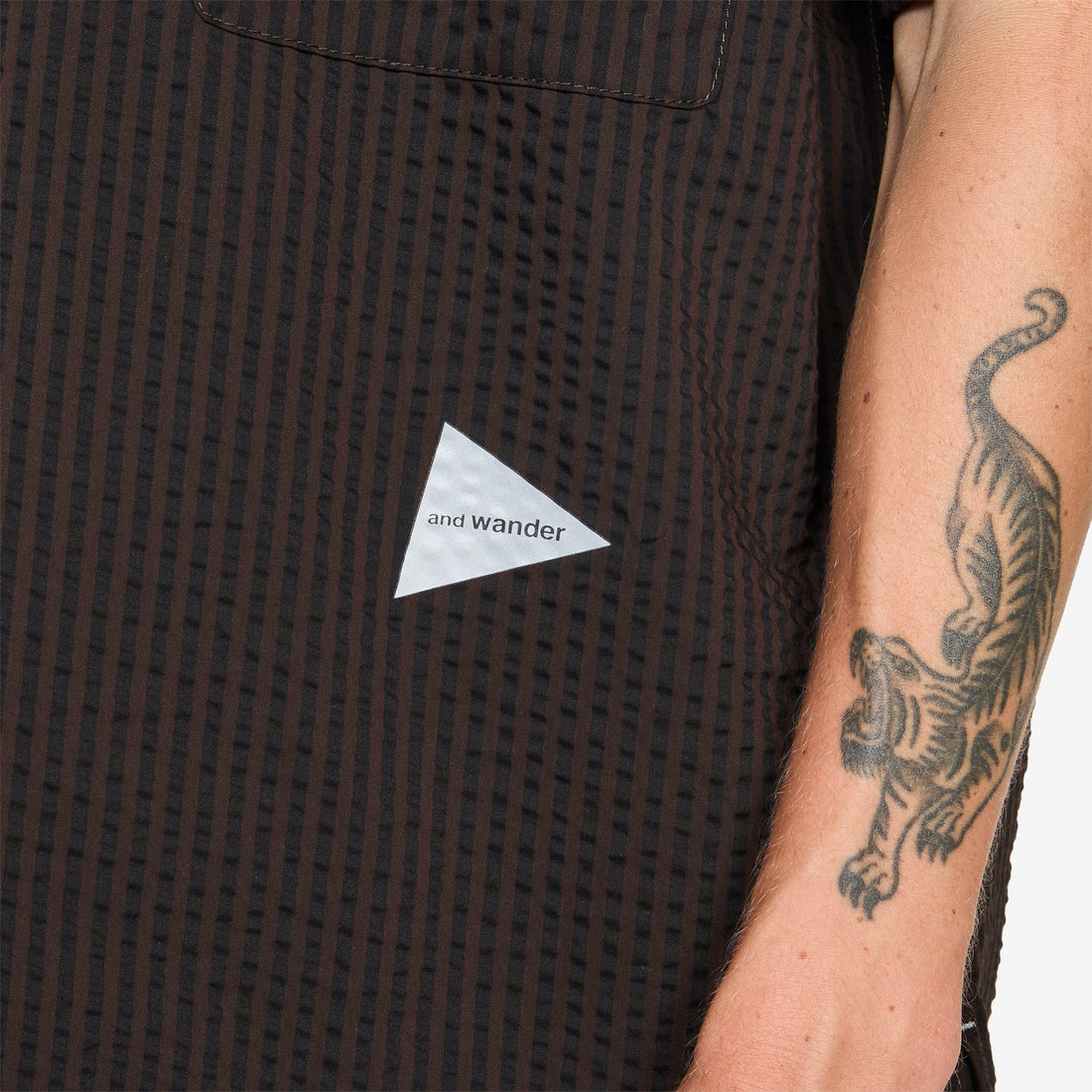 Dry Soft Seersucker SS Shirt Brown Shirts