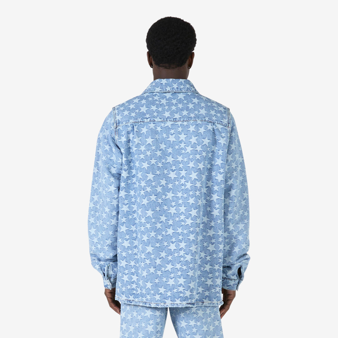 Denim Jacquard Overshirt Light Blue Shirts