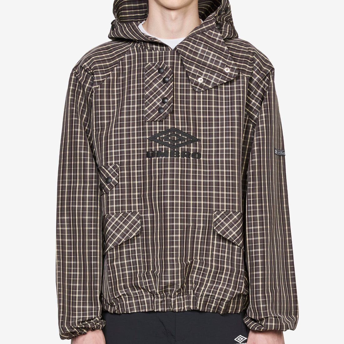Check Smock Anorak Beige | Dark Brown Jackets