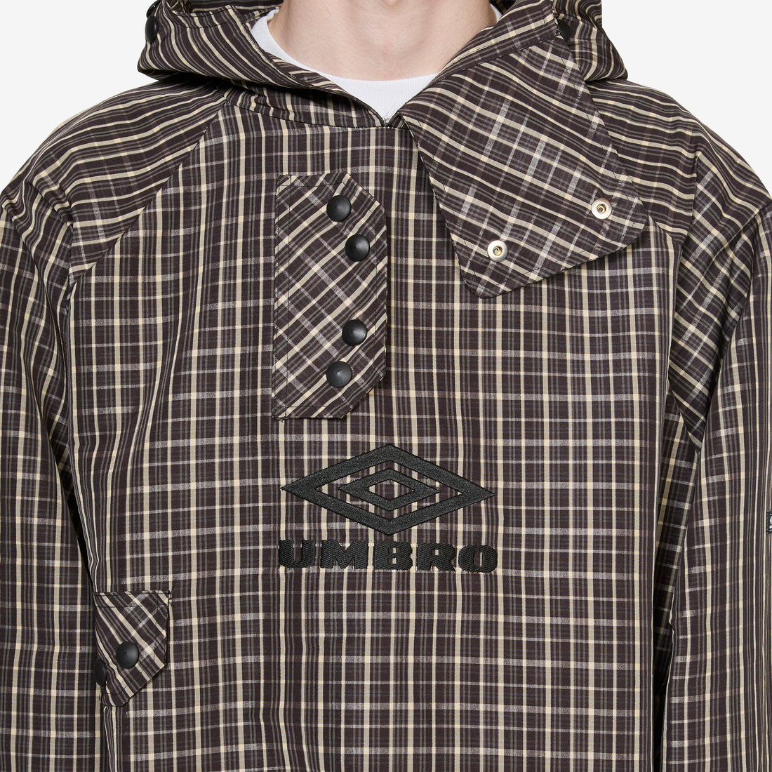 Check Smock Anorak Beige | Dark Brown Jackets