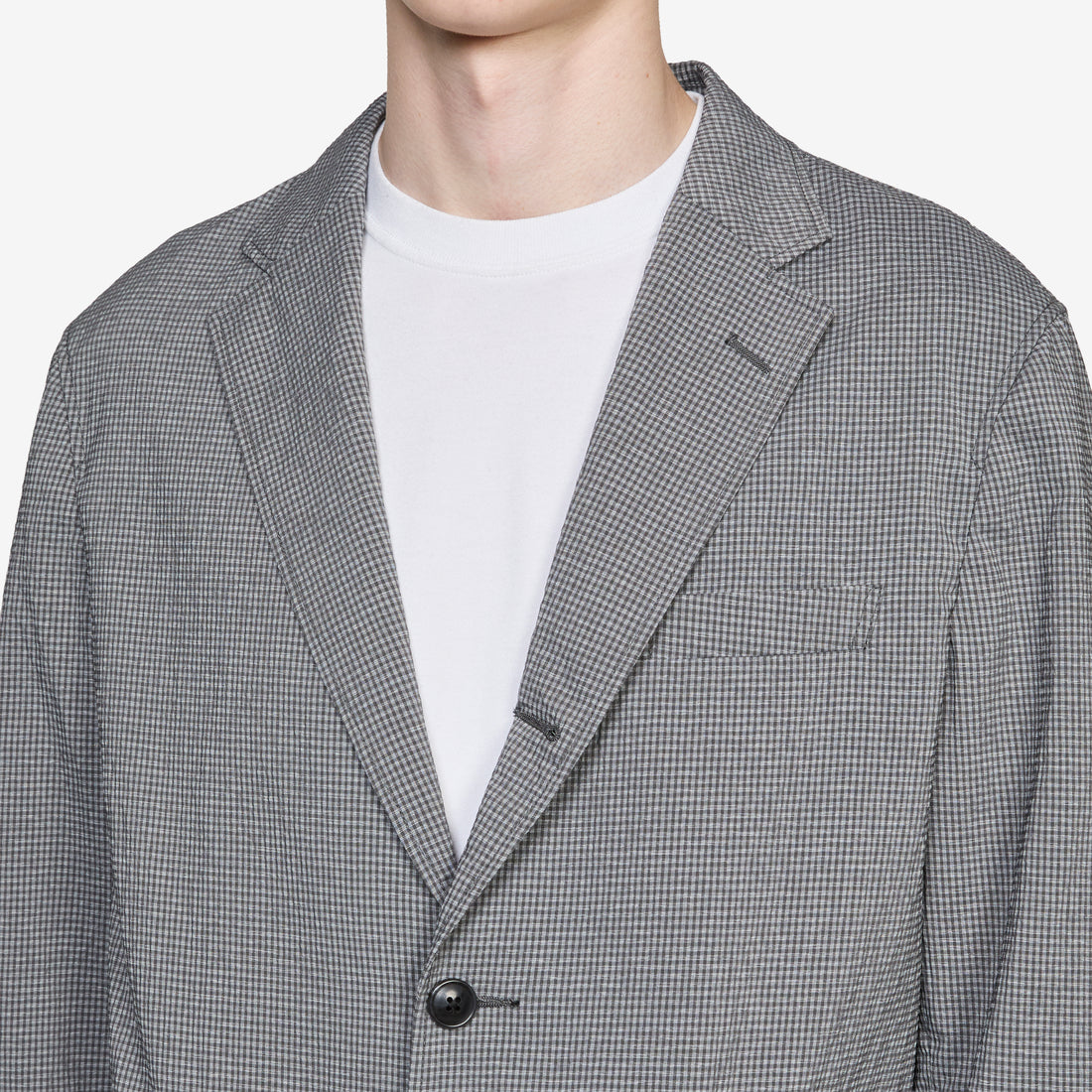 3B Anywhere(wear) Jacket Seersucker Plaid Black | Grey Jackets