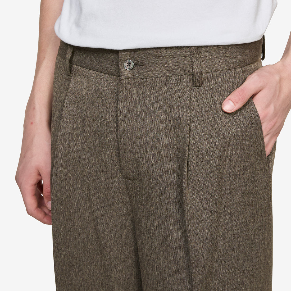 Hollis Pants Herringbone Brown Pants