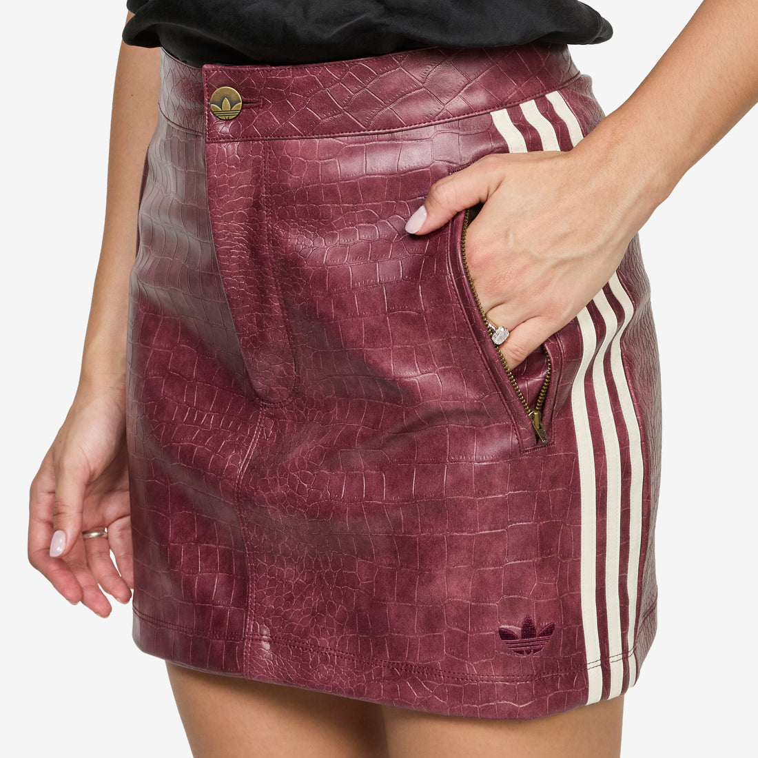 Pleather Mini Skirt Maroon Shorts