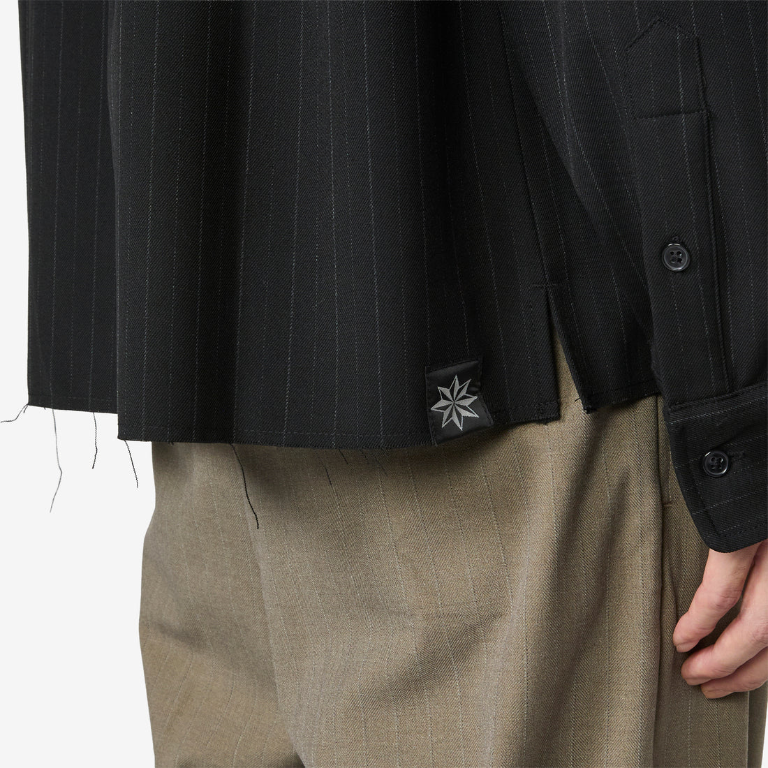 Hold Longsleeve Shirt Black Pinstripe Shirts