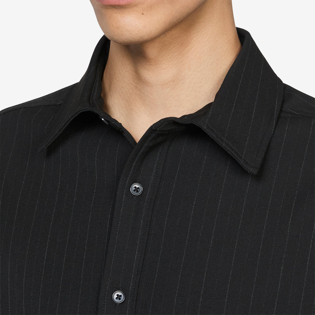 Hold Longsleeve Shirt Black Pinstripe Shirts