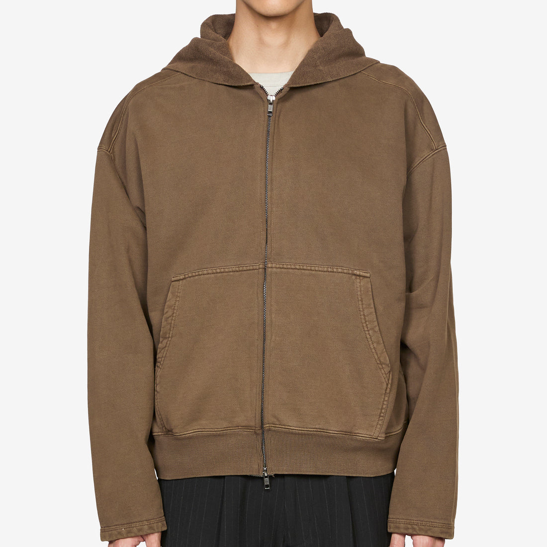 Bomber Zip Hood Brown Jumpers