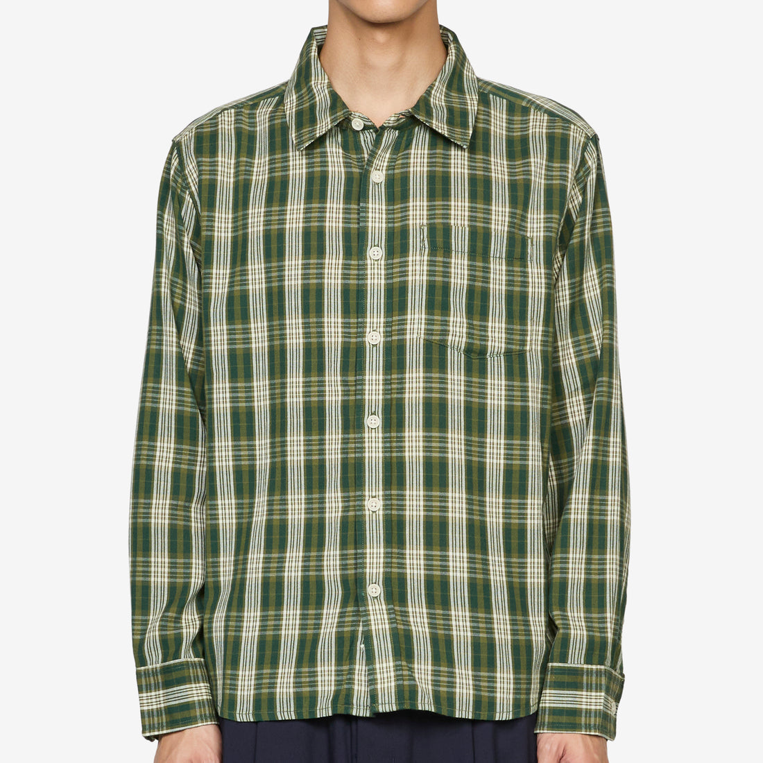 Verdant Check Longsleeve Shirt Green Shirts