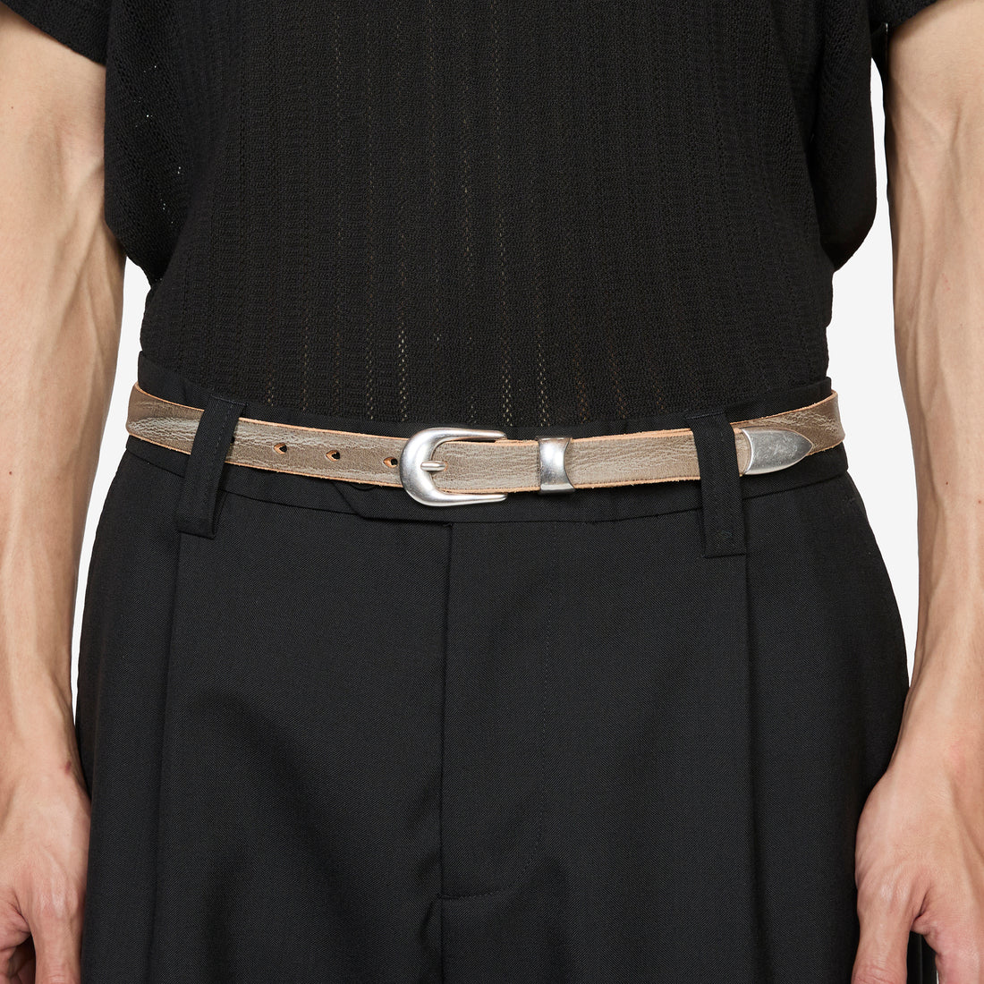 2cm Belt Overcast Blue Leather Accessories