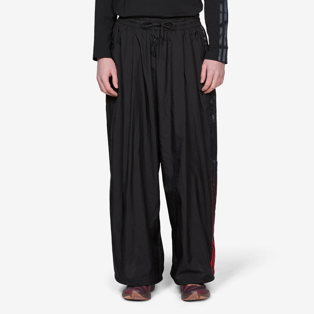 Y-3 Gradient 3 Stripes Nylon Wide Pants Black Pants