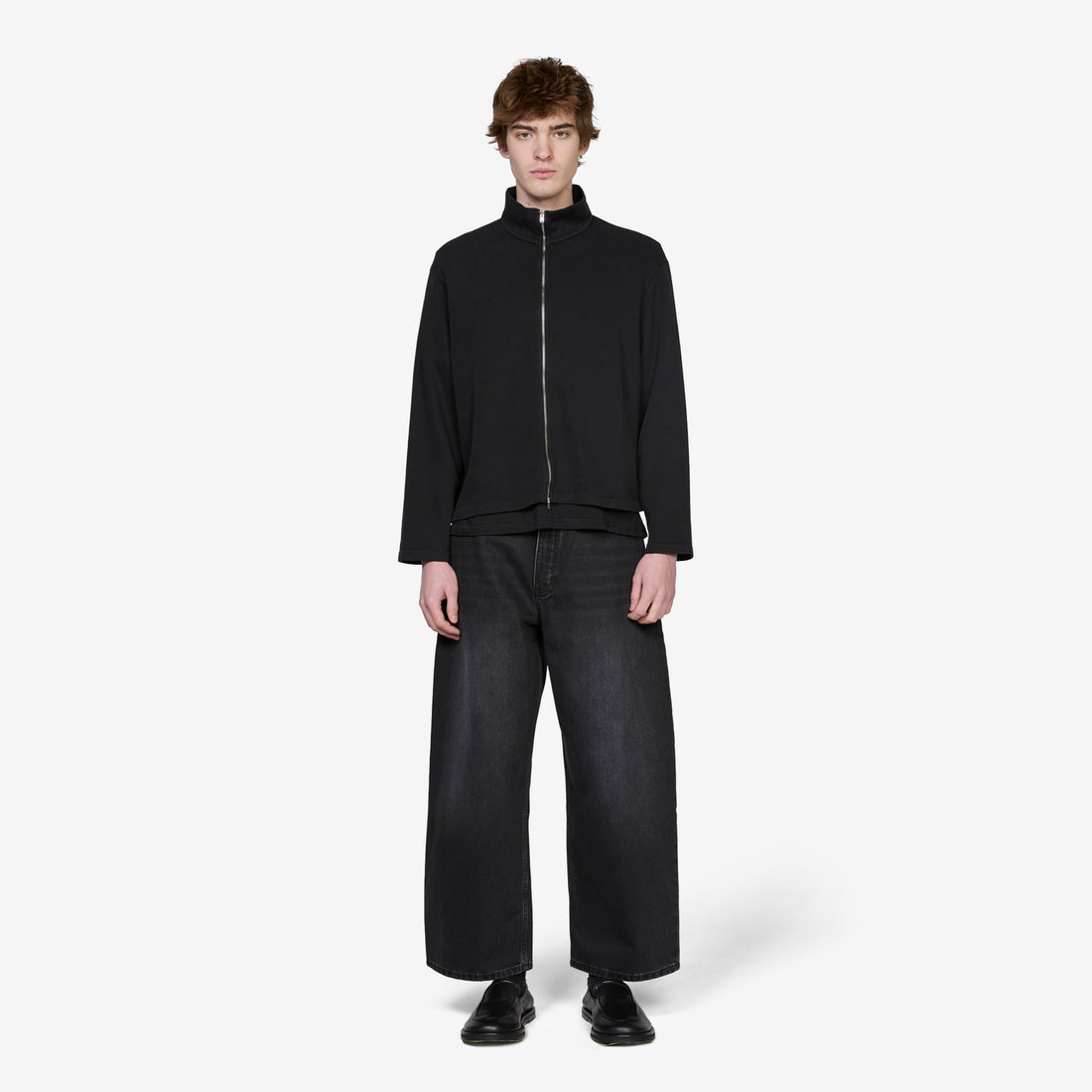 Shrunken Fullzip Black Athletic Rib Jumpers