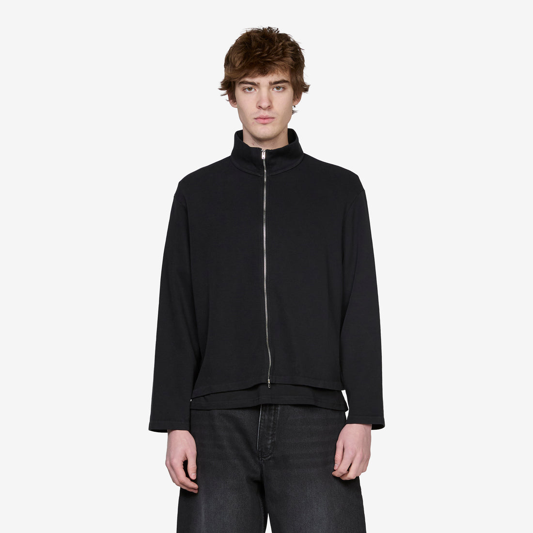 Shrunken Fullzip Black Athletic Rib Jumpers