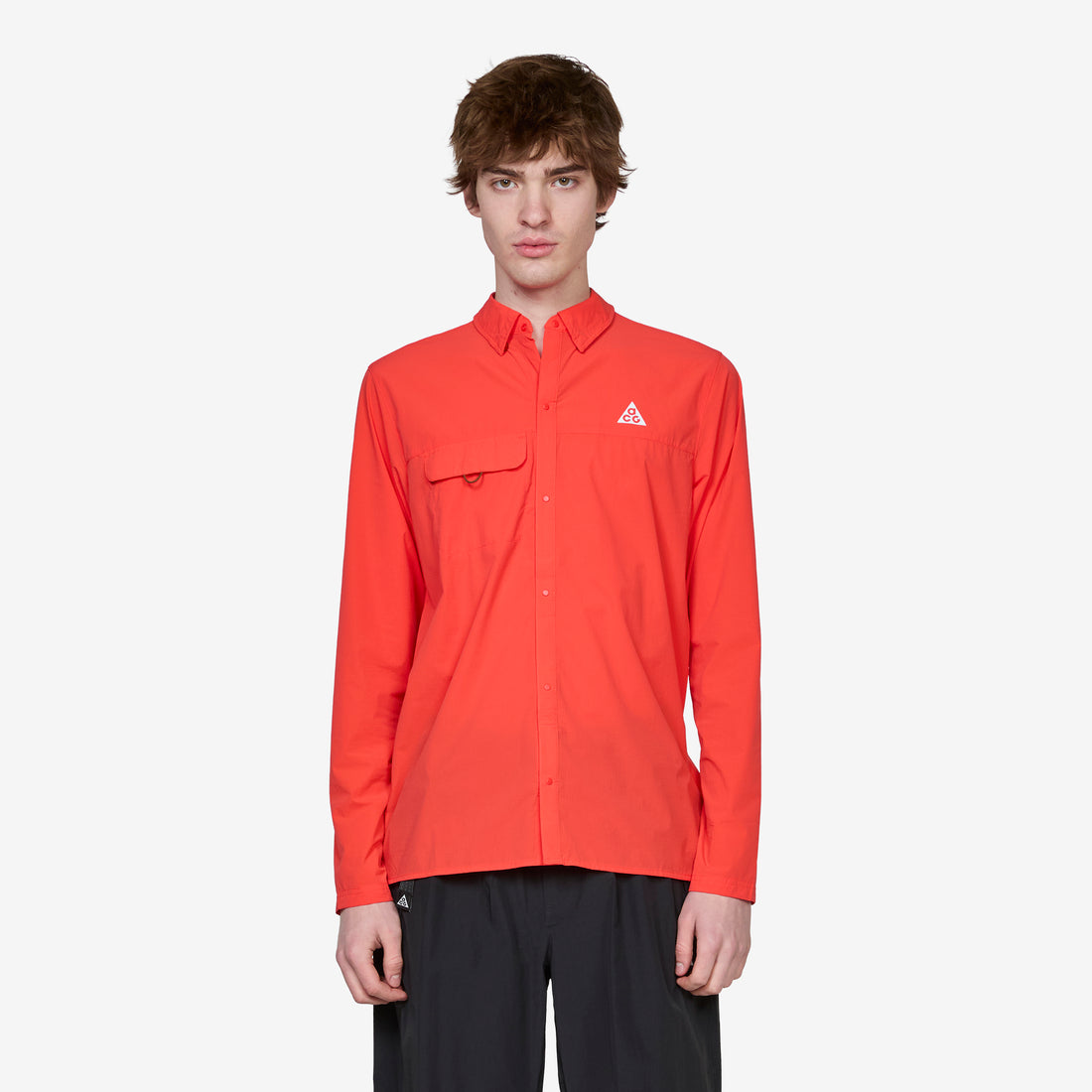 ACG 'Aireez' Long-Sleeve Button-Up Trail Running Top Light Crimson | Summit White Shirts